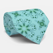 Blue Green Abstract Pattern William Morris Stropdas (Opgerold)