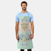 Blue Green and Pink Plaid  Grandma's Kitchen Schort (Gedragen)