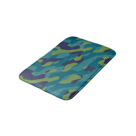 Blue Green and Teal Camo Abstract Badmat