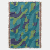 Blue Green and Teal Camo Abstract Deken (Voorkant Verticaal)