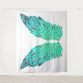 Blue-Green Angel Wings Tapestry Wandkleed (Voorkant)