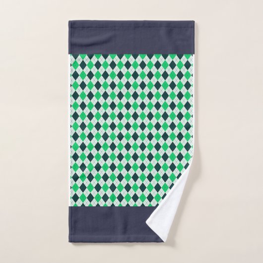 Blue Green Argyle Bad Handdoek (Handdoek)