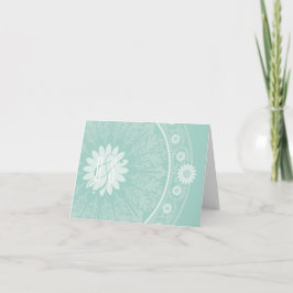 Blue Green Baroque Monogrammed Thank You Notes Notitiekaartje