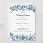 Blue Green Boho Waterverf Floral Rehearsal Dinner Kaart (Voorkant)