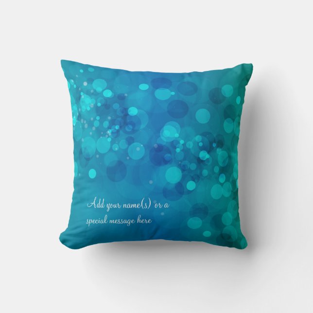 Blue Green Bokeh American MoJo Pillow Kussen (Voorkant)