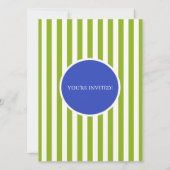 Blue & Green Bowling Party Verjaardag Uitnodiging (Achterkant)