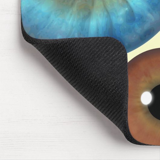 Blue Green Brown Iris Eyeball Custom Mousepad Muismat (Hoek)