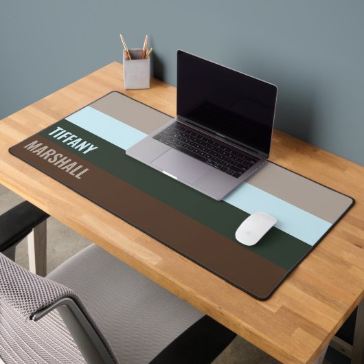 Blue Green Brown Stripes Nom du Motif (Bureau 2)
