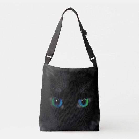 Blue Green Cat Eyes Funky Crossbody Sac (Devant)