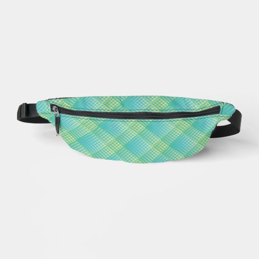 Blue Green Checker Abstract Pattern (Recto)
