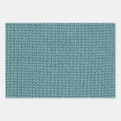 Blue Green Crochet Yarn Pattern Inpakpapier Vel (Voorkant)