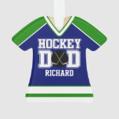 Blue/Green Custom Hockey Papa Jersey (dos)