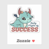 Blue Green Daily Flight of Succes Baby Dragon Sticker (Vel)