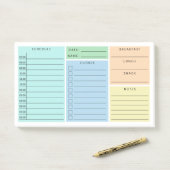 Blue Green Daily Home School Schedule Post-it® Notes (Op bureau)
