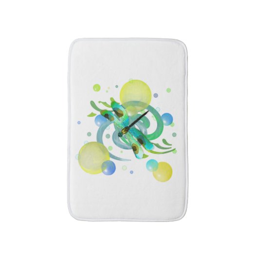 Blue Green Dragonfly Bath Mat (Voorkant Verticaal)