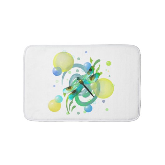 Blue Green Dragonfly Bath Mat (Voorkant)