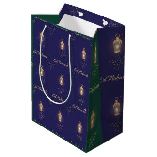 Blue Green Eid Gift Bag Medium Cadeauzakje