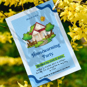 Blue Green Elegant House Party Invitation