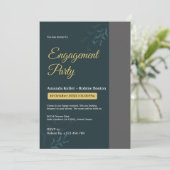 Blue Green Engagement Party Kaart (Staand voorkant)