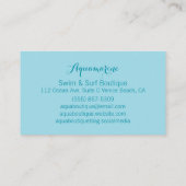 Blue Green et Gold Waves Ocean Carte de visite (Dos)