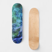 Blue Green Fire Flame Swils Art Skateboard Deck (Recto)
