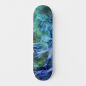 Blue Green Fire Flame Swils Art Skateboard Deck (Recto)
