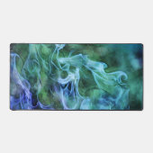 Blue Green Fire Fumée et Flames Art Desk Mat Pad (Recto)