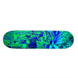 Blue Green Floral Experience Skateboard