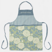 Blue Green Floral Personalized Block Print Stripe Schort (Voorkant)