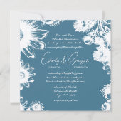 Blue Green  Flower Weddings Kaart (Voorkant)