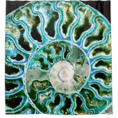 Blue Green Fossil Geode Douchegordijn (Voorkant)