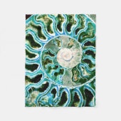 Blue Green Fossil Geode Fleece Deken (Voorkant)