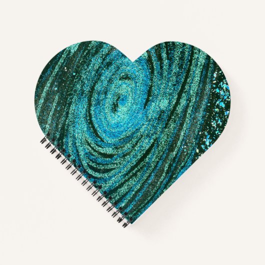 Blue Green Galaxy Heart Notitieboek (Voorkant)