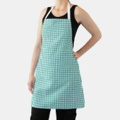 Blue Green Gingham Kitchen Apron  Schort (Insitu)