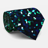 Blue Green Glitter Patterns Abstracte Cool Wedding Stropdas (Opgerold)