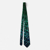 Blue Green Glitter Patterns Abstracte Cool Wedding Stropdas (Achterkant)