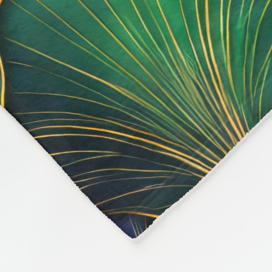 Blue Green Gold Art Deco Geometric Design Fleece Deken (Hoek)