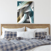 Blue Green Gold Black White Gray Abstract  Canvas Afdruk (Insitu (Slaapkamer))