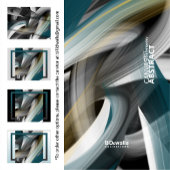 Blue Green Gold Black White Gray Abstract  Canvas Afdruk