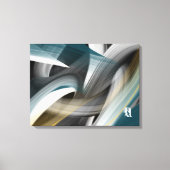 Blue Green Gold Black White Gray Abstract  Canvas Afdruk (Voorkant)