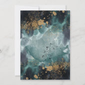 Blue Green Gold Paint Agate Brunch en Bubble Kaart (Achterkant)