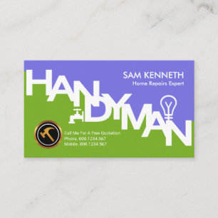 Blue Green Handyman Signage Home Construction Visitekaartje