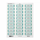 Blue Green Hexagon Retro 70's Pattern Etiket (Full Sheet)
