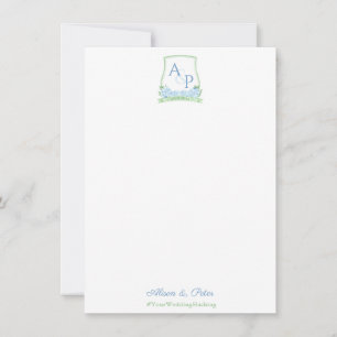 Blue Green Hydrangea Crest Wedding Welkomstbericht