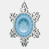  Blue Green Ice Crystal Snowflake Ornament (Rechts)