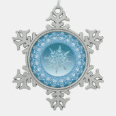 Blue Green Ice Crystal Snowflake Ornament (Voorkant)
