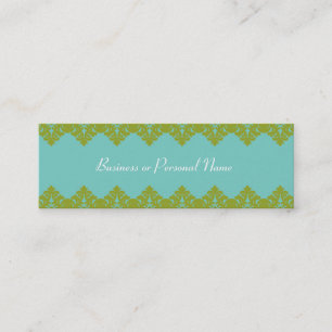 Blue & Green Lace Skinny Card Mini Visitekaartje