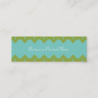 Blue & Green Lace Skinny Card Mini Visitekaartje