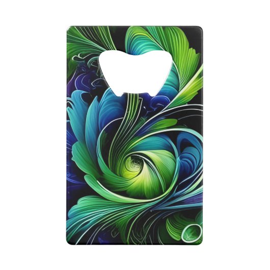 Blue Green Leafy végétarien abstrait (Devant)