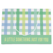 Blue Green Limoen Pastel Modern Gingham Pattern Groot Cadeauzakje (Voorkant)